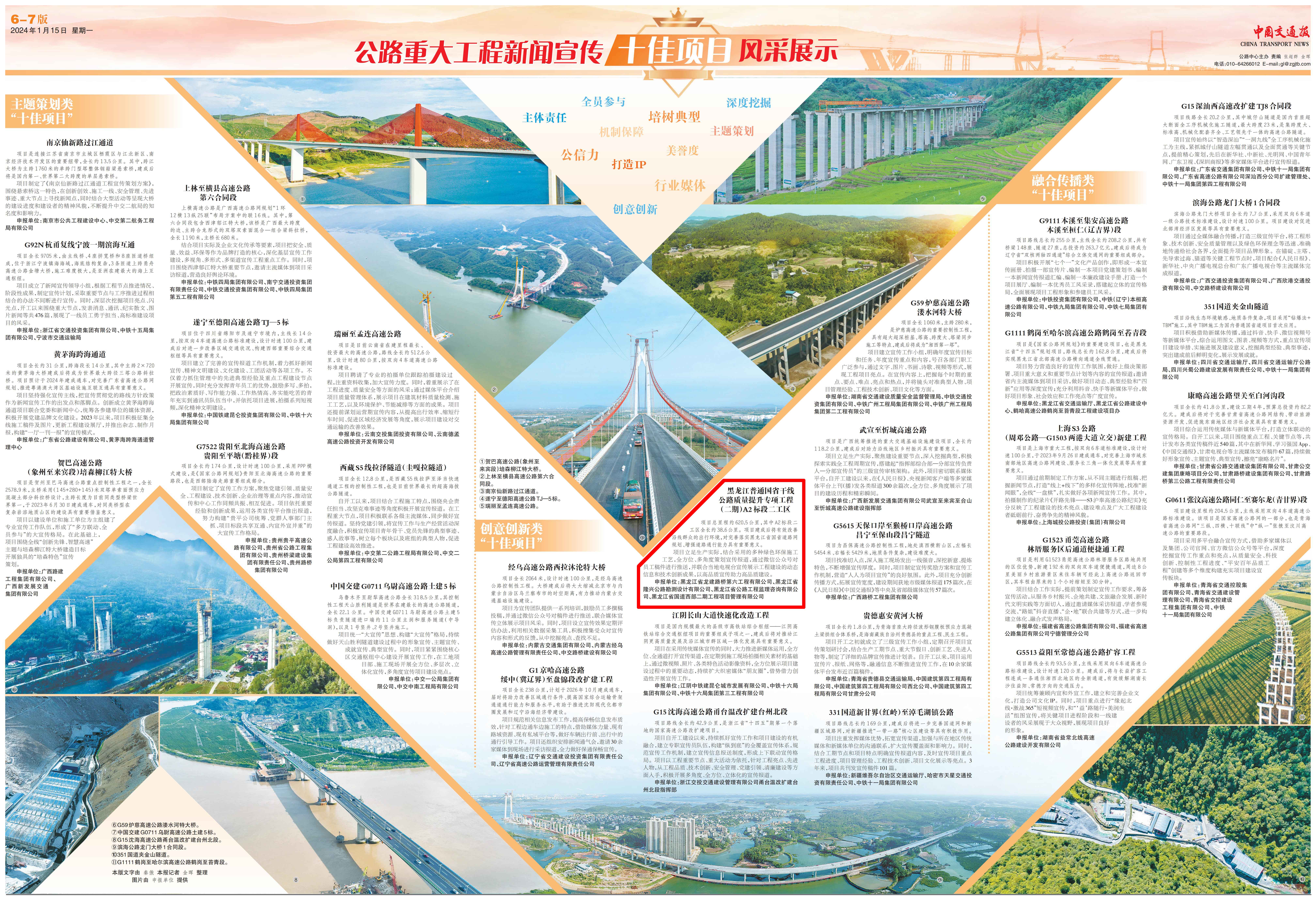 龘迎新春 龘赢未来 | 公司承建的国省干线公路质量提升工程（二期）项目获评2023年公路重大工程新闻宣传“十佳项目”(图1)