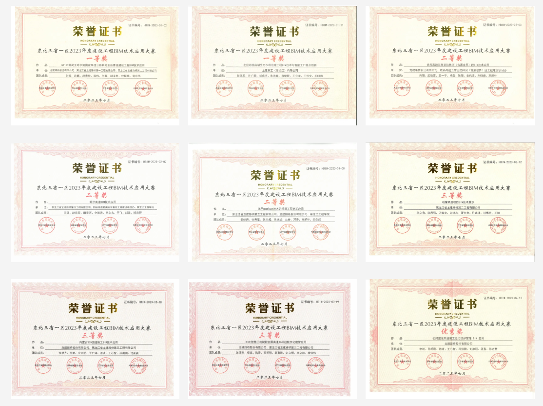 公司在东北三省一区2023年度建设工程BIM技术应用成果交流会中斩获11项奖项(图1)